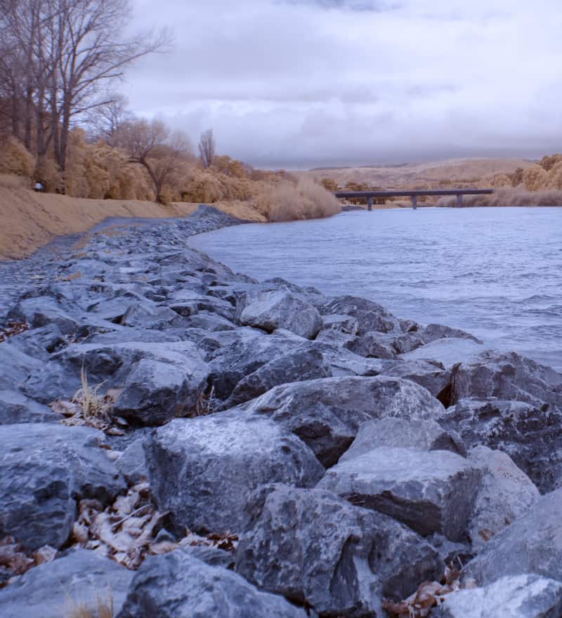 using rip rap for break water